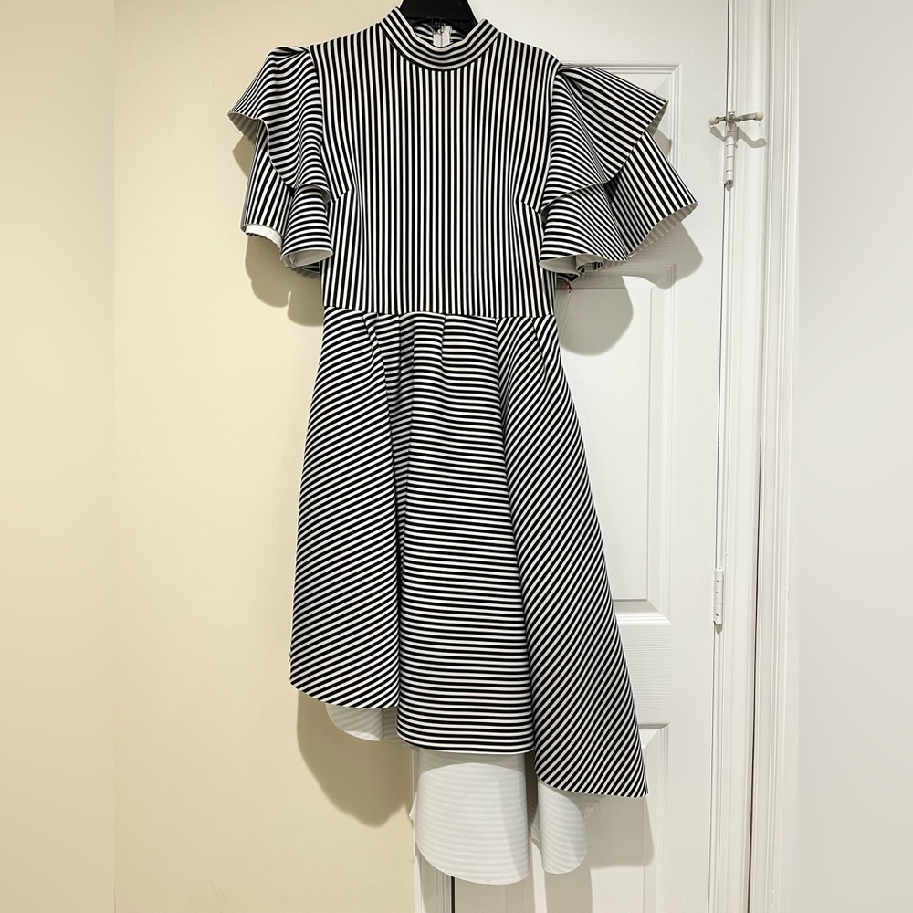 High-Low Scuba Material Dress
